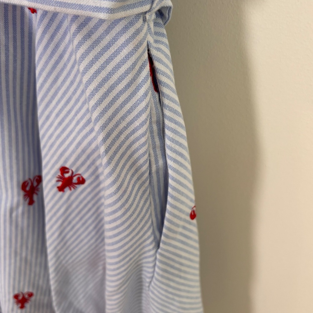 Kiel James Patrick Dress Womens Sz XS Lobster Coastal Button Up Cotton Crawfish - Picture 11 of 13